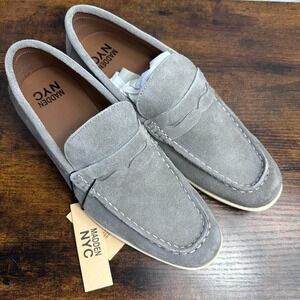 New Madden NYC Slip On Men's Size 7 Loafers Shoes Gray Suede Casual Preppy Retro